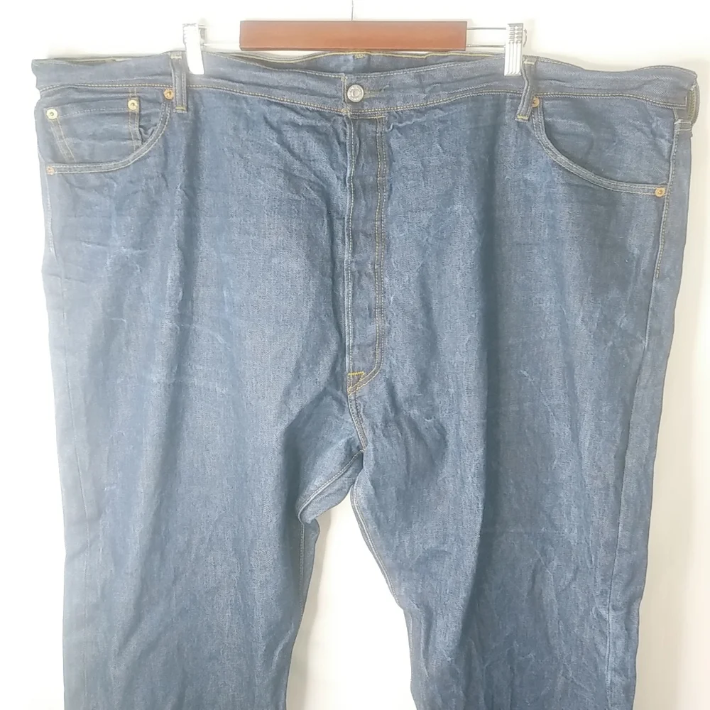 Levis 501 Mens 54x30 Dark Wash Straight Button Fly Jeans - Picture 14 of 15
